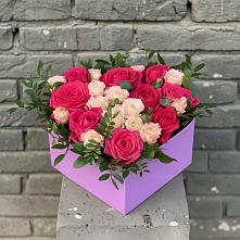 Цветочная композиция из Розы в коробке в Новоспасском