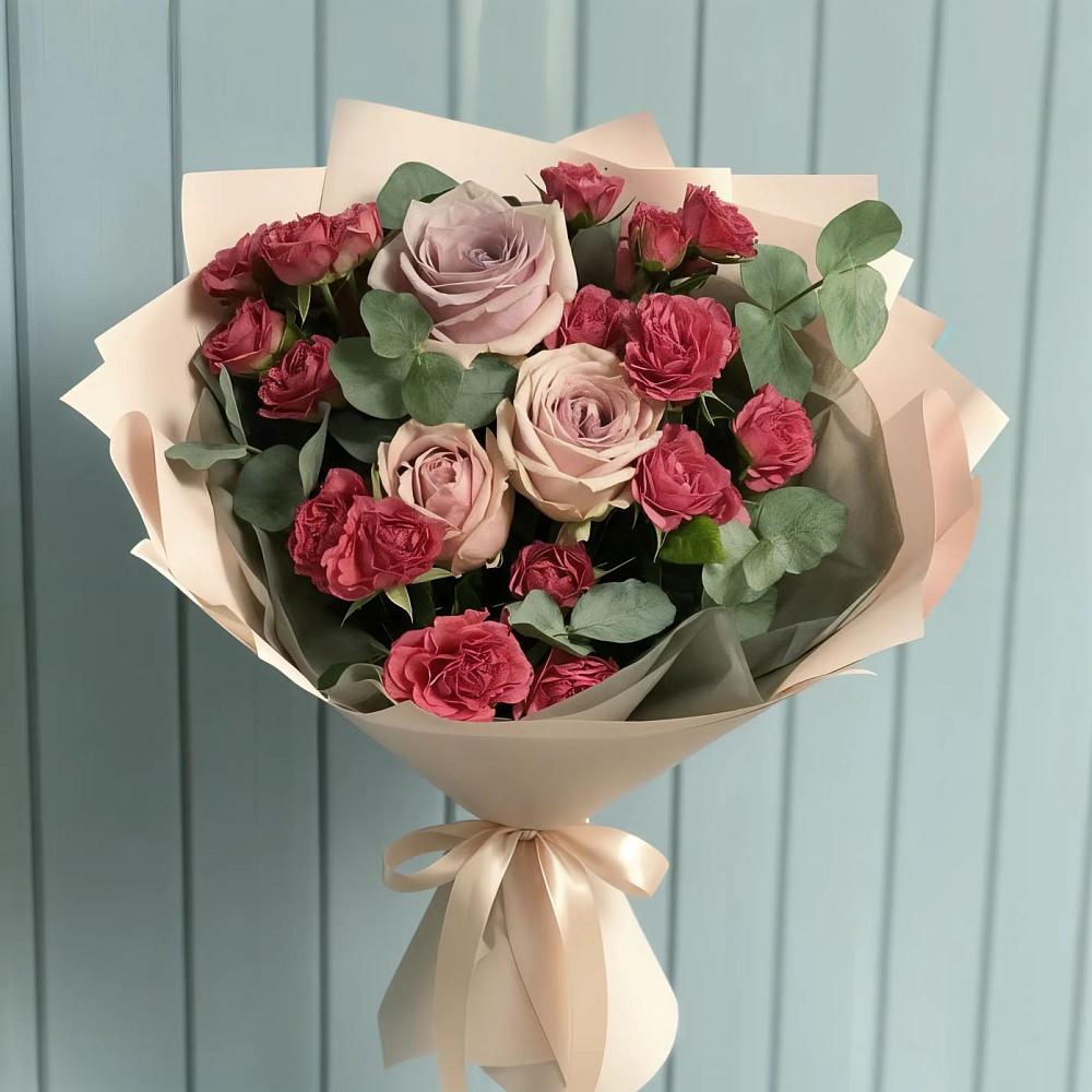 Букет цветов из: Гвоздики и Розы в Новоспасском