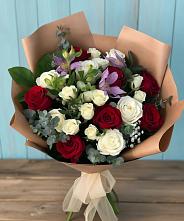 Букет цветов из:  Розы и Альстромерии #REPLACE_PRED# Новоспасском