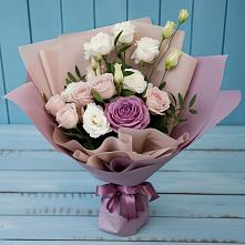 Букет цветов из:  Розы и Лизиантусы #REPLACE_PRED# Новоспасском