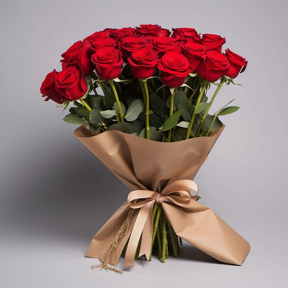 Букет 21 Красная роза Эдлесс Лав в Новоспасском