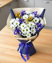 Букет цветов из:  Розы, Ирисы и Хризантемы в Новоспасском