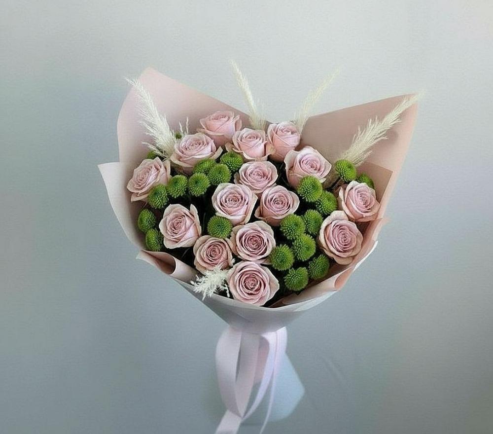 Букет цветов из: Розы и Хризантемы в Новоспасском