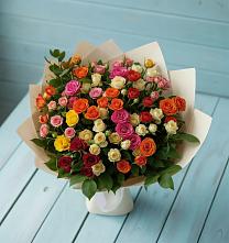 Букет Микс из разноцветных кустовых роз #REPLACE_PRED# Новоспасском
